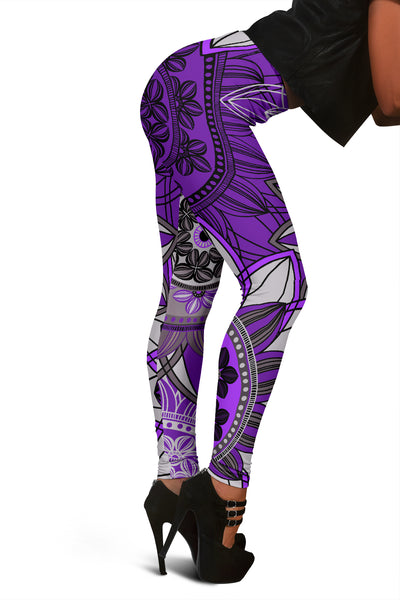 Purple Floral Mandalas Leggings