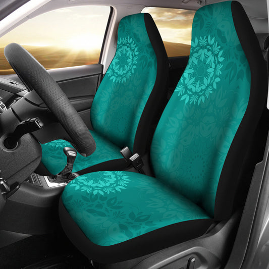 Light Green Teal Mandalas Car Seat Covers
