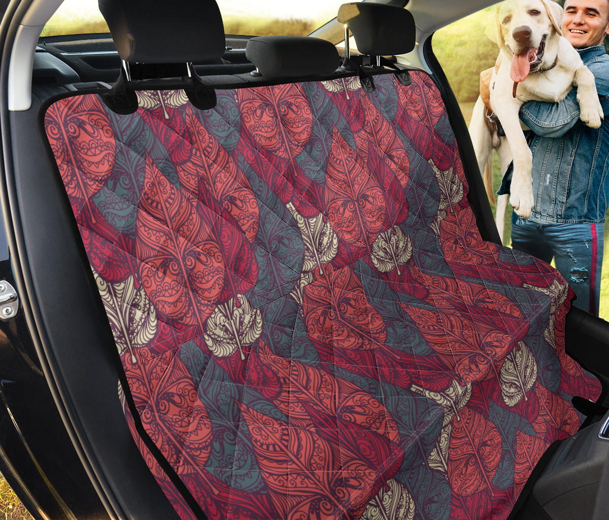 Tribal Leaves Car Back Seat Pet Cover