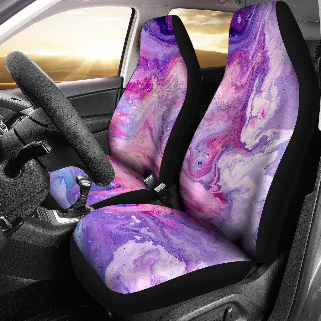 Pink & Purple Marble Print Car Seat Covers