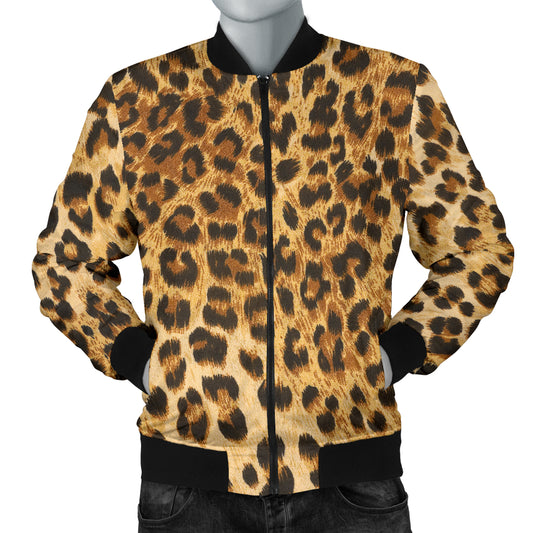 Mens Leopard Print Bomber Jacket