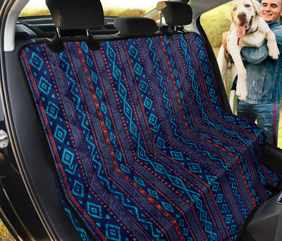 Blue Ethnic Stripes Car Back Seat Pet Cover