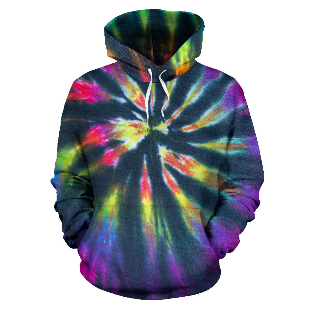 Colorful Neon Tie Dye Print Hoodie