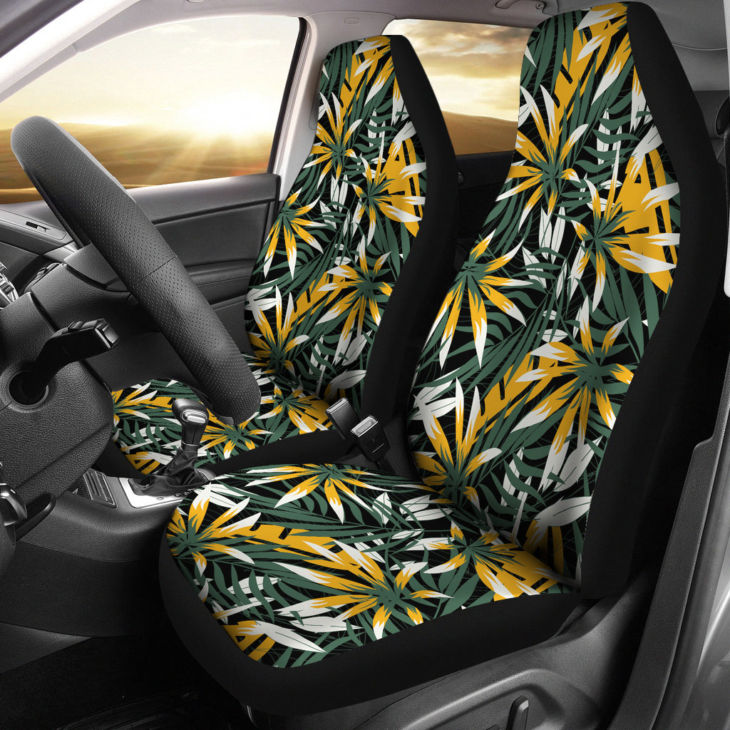 Green Yellow Leaves Car Seat Covers