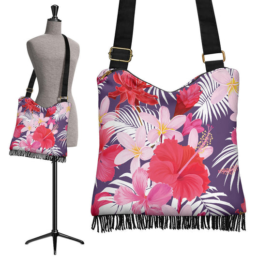 Pink Flowers Crossbody Bag