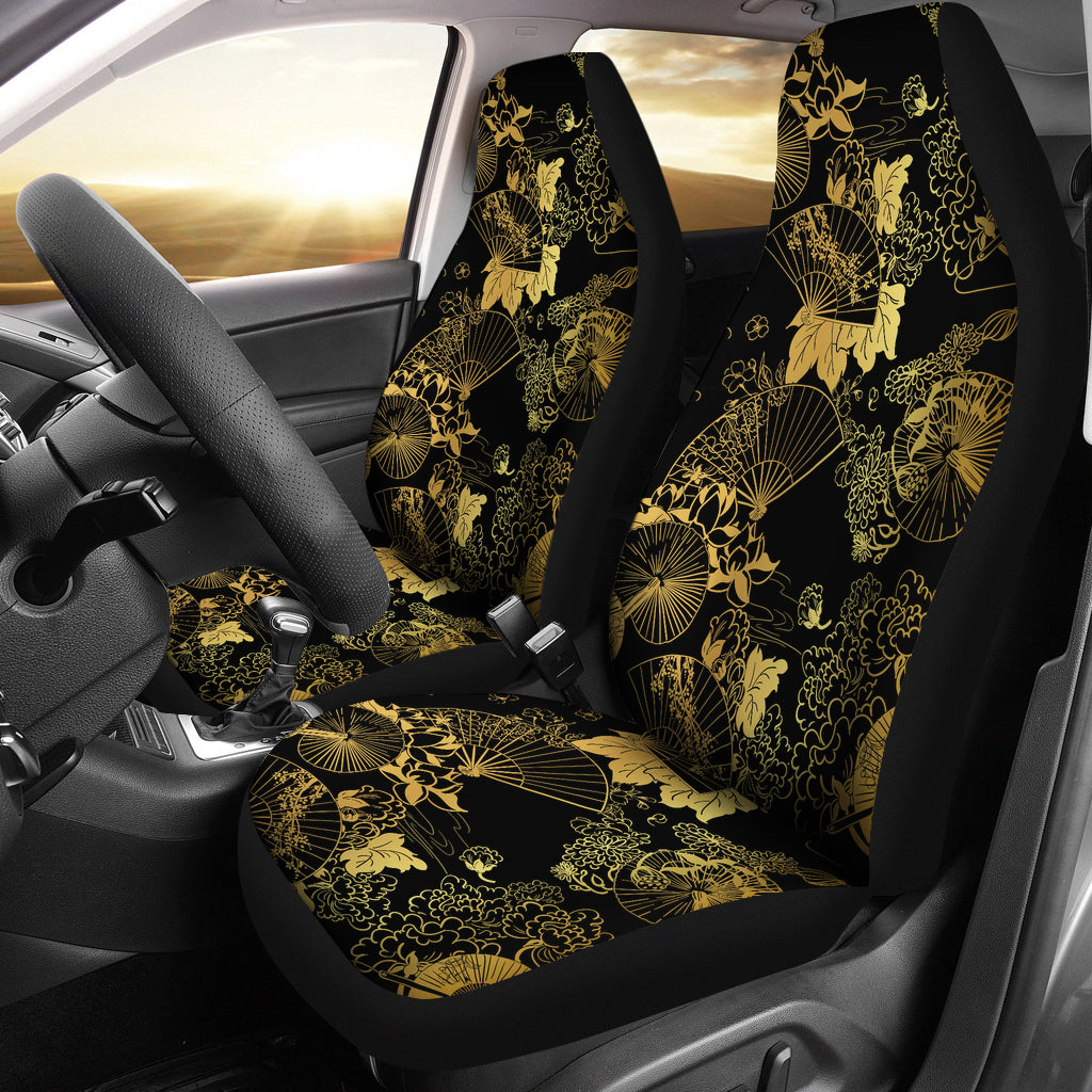 Black & Gold Oriental Car Seat Covers