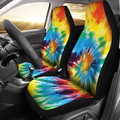 Colorful Tie Dye Print Abstract Art Car Seat Covers