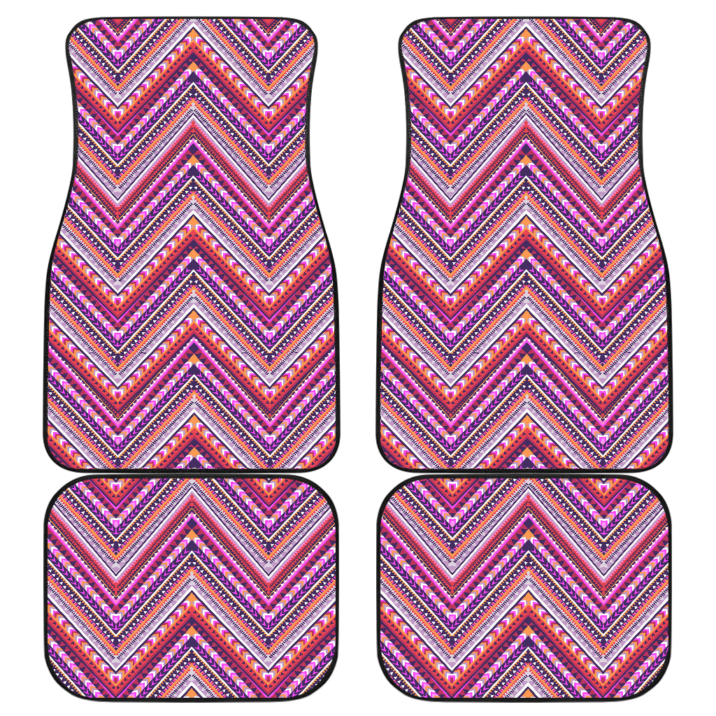 Pink Ethnic Zig Zag Car Floor Mats