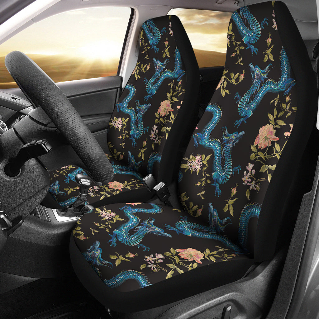 Dragon Flowers Car Seat Covers