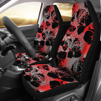 Red Skulls Car Seat Covers