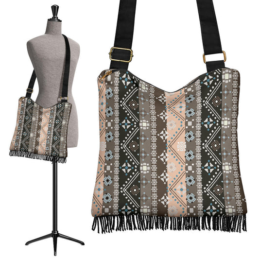 Brown Boho Ethnic Crossbody Bag