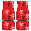 Red Oriental Plants Car Floor Mats