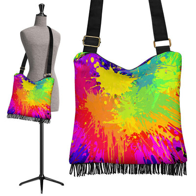 Colorful Paint Splatter Abstrcat Art Crossbody Bag