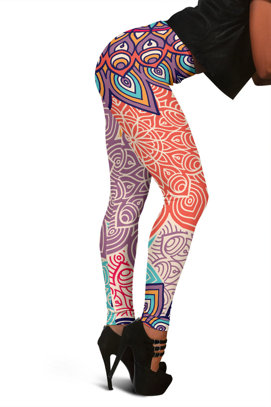 Colorful Floral Mandalas Leggings