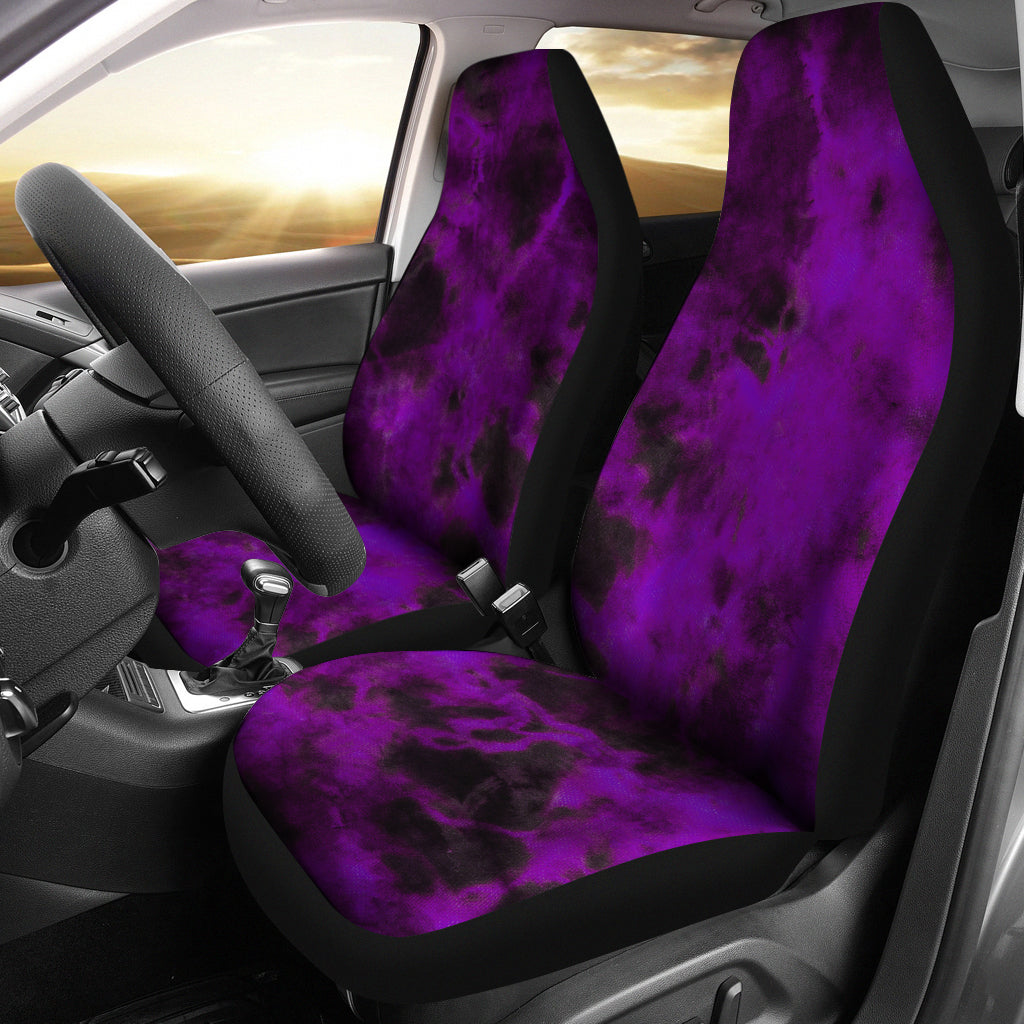 Purple Tie Dye Print Grunge Car Seat Covers