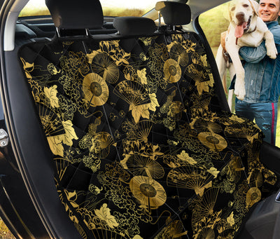 Black & Gold Oriental Car Back Seat Pet Cover