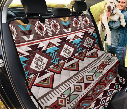 Brown Boho Aztec Car Back Seat Pet Cover