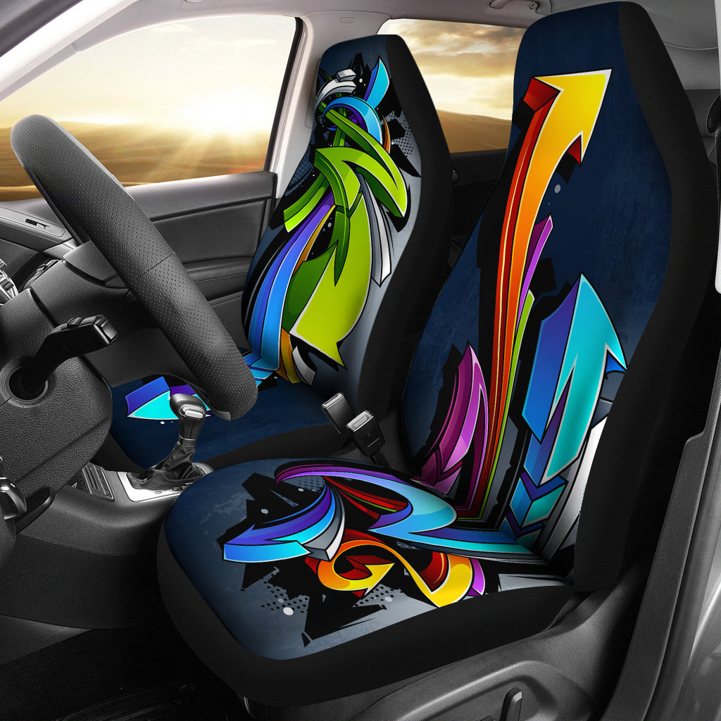 Colorful Graffiti Arrows Car Seat Covers