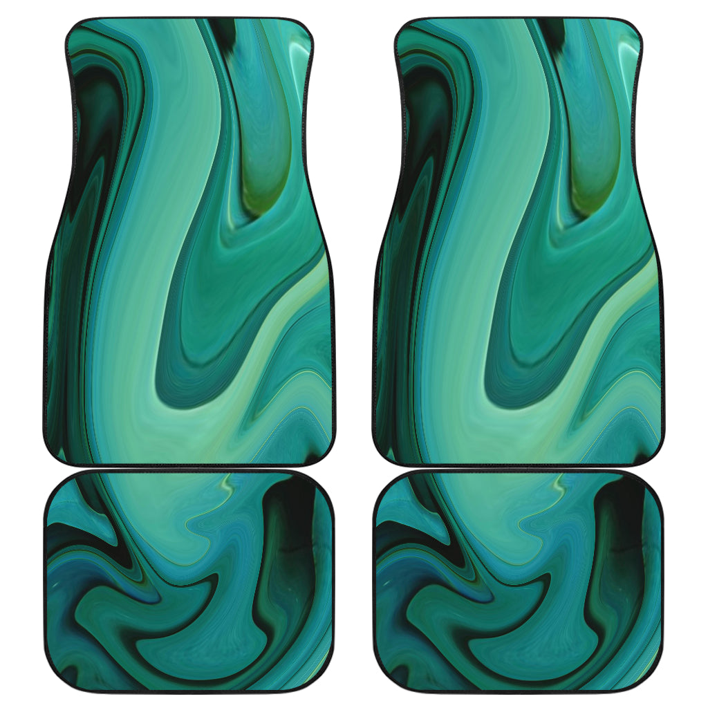 Green Marble Print Car Floor Mats