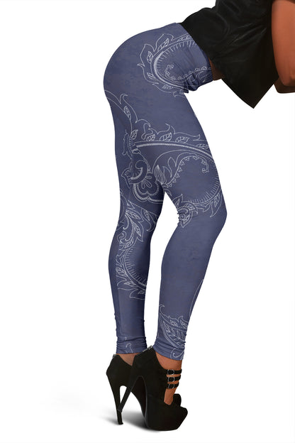 Blue Grey Decor Leggings