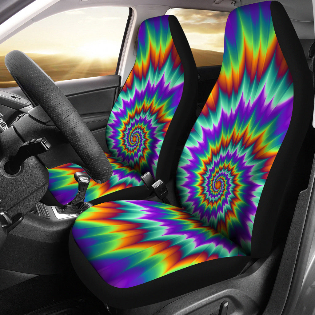 Colorful Psychedelic Spiral Car Seat Covers