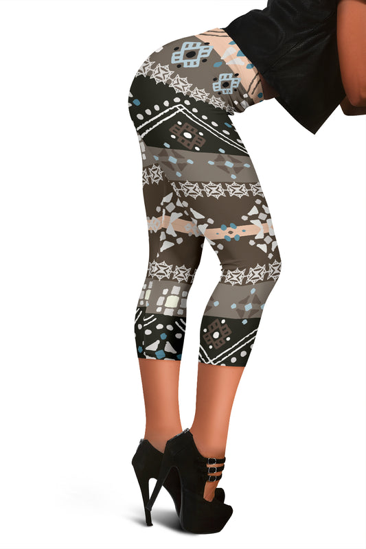 Brown Ethnic Capri Leggings