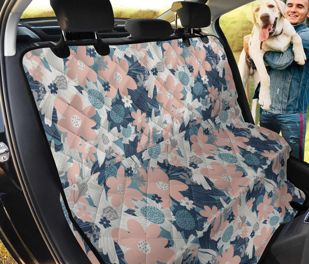 Abstract Flowers Car Back Seat Pet Cover