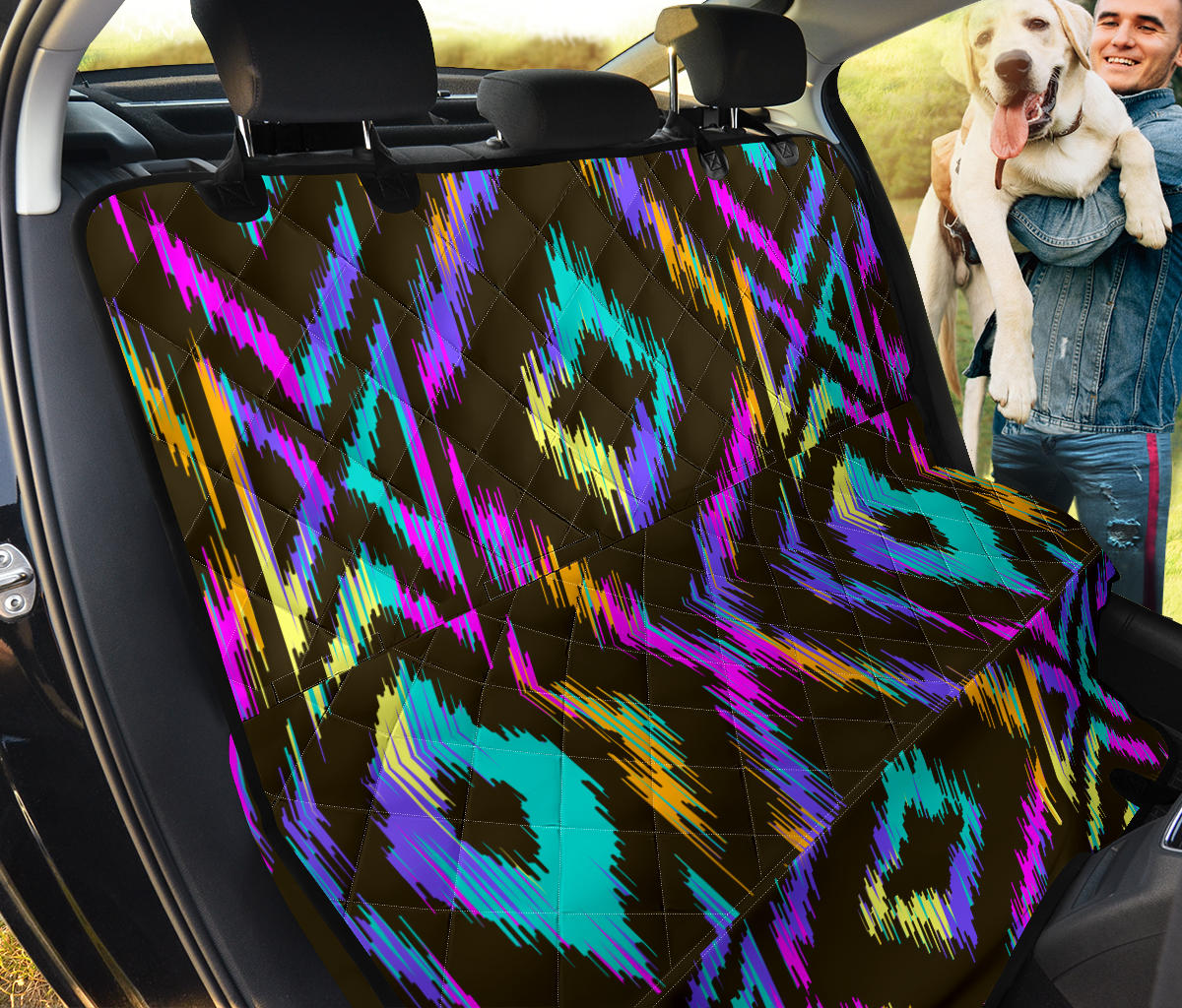 Neon Tribal Pattern Car Back Seat Pet Cover