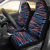 Blue Orange Abstract Stripes Car Seat Covers