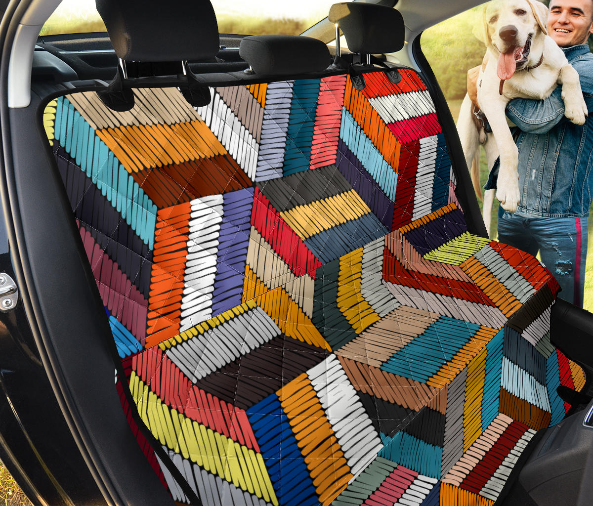 Colorful Pattern Car Back Seat Pet Cover