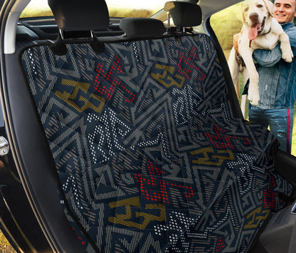 Dark Grey Abstract Car Back Seat Pet Cover