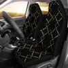 Black & Gold Plaid Car Seat Covers