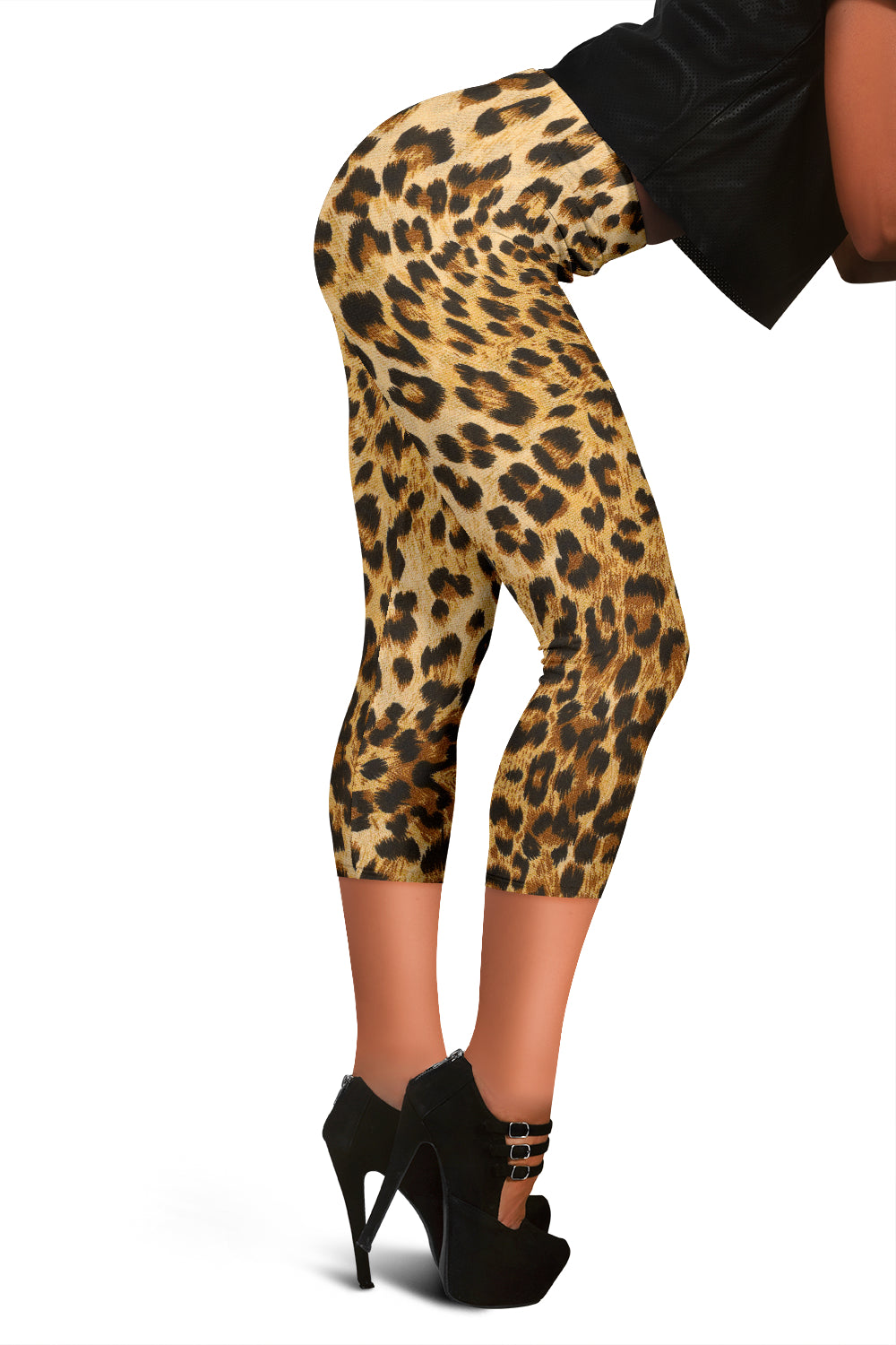 Cheetah Leopard Print Capri Leggings