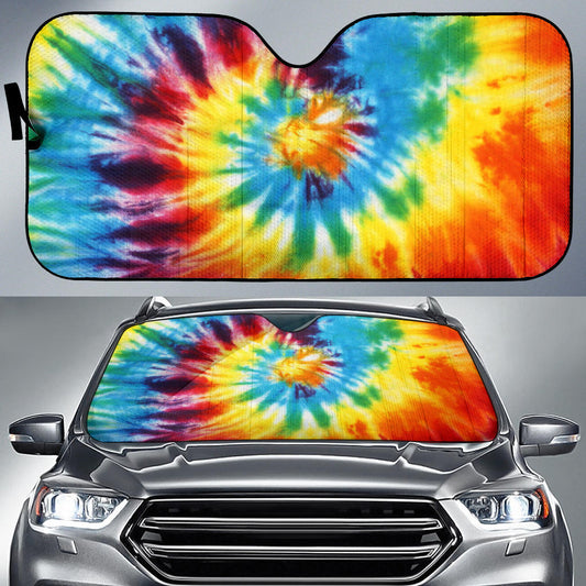 Colorful Tie Dye Abstract Art Car Sun Shades