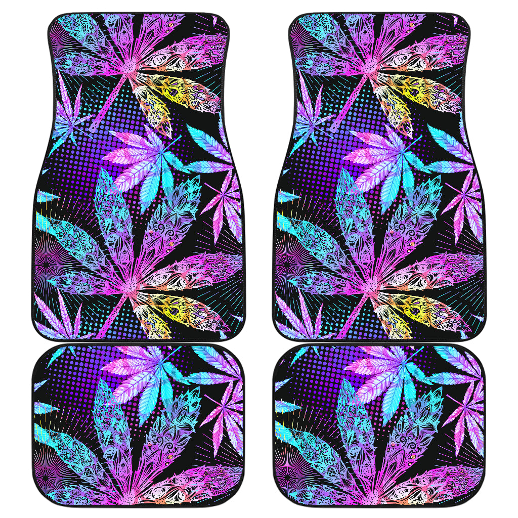 Colorful Weed Plant Car Floor Mats