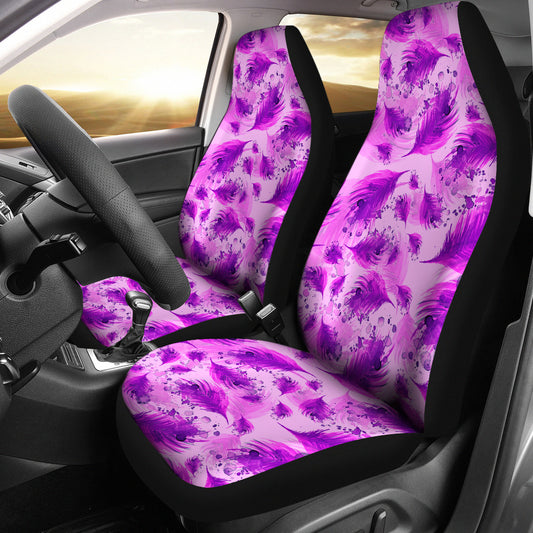 Purple Feathers Car Seat Covers