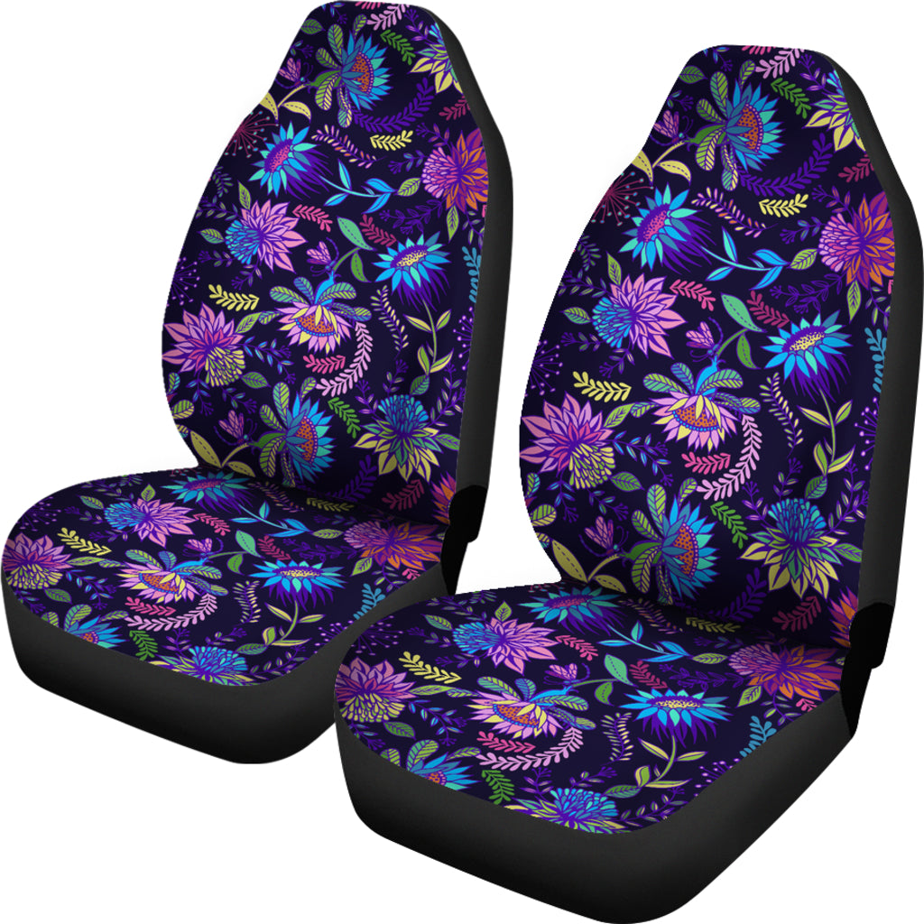 Purple Flowers Car Seat Covers