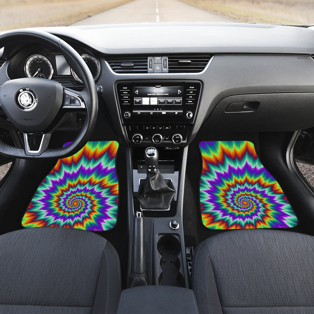 Colorful Psychedelic Spiral Car Floor Mats