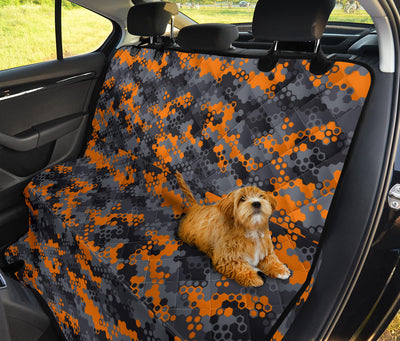 Orange Abstract Camouflage Car Back Seat Pet Cover
