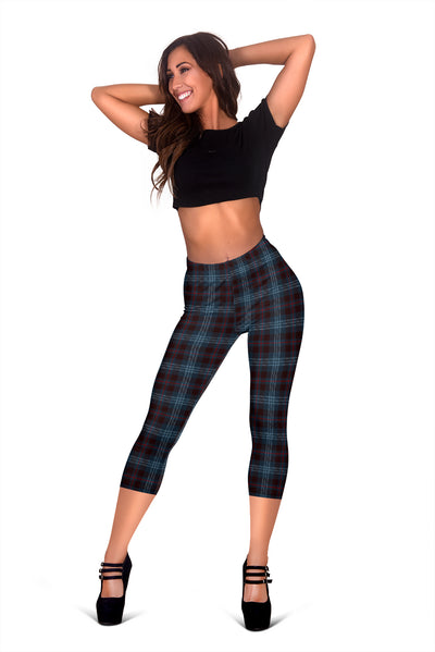 Blue Plaid Capri Leggings