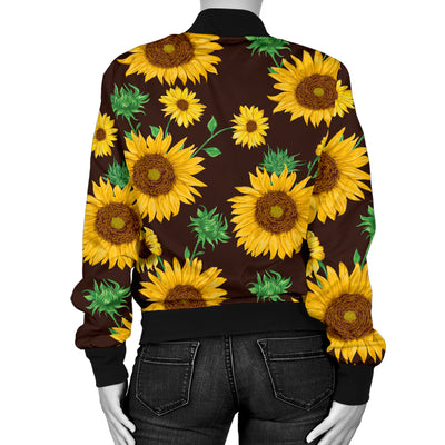 Womens Sunflowers Bomber Jacket