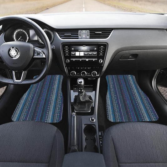 Blue Boho Stripes CL Car Floor Mats