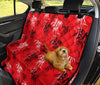 Red Oriental Plants Car Back Seat Pet Cover