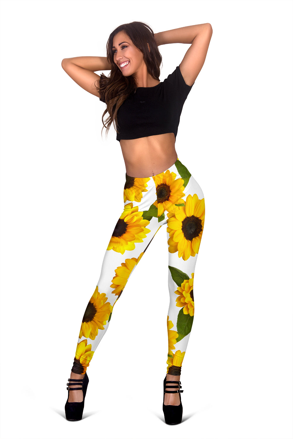 Sunflowers White Leggings