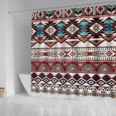 Brown Boho Aztec Shower Curtain
