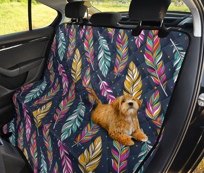 Colorful Feathers Car Back Seat Pet Cover