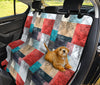 Red White Abstract Blocks Car Back Seat Pet Cover