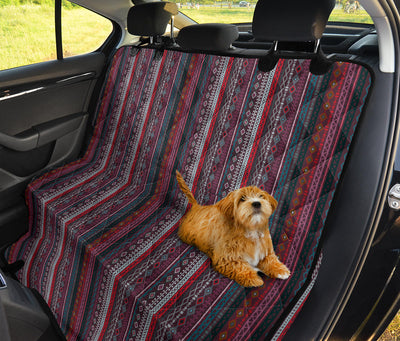Red Boho Chic Bohemian Stripes Car Back Seat Pet Cover
