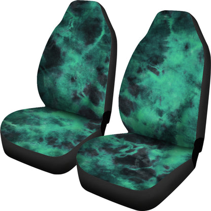 Green Tie Dye Print Grunge Car Seat Covers