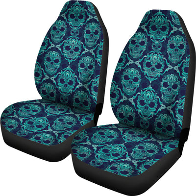 Green Skulls Pattern Car Seat Covers